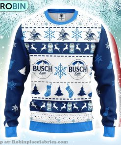 Drink Lover Merry Xmas Gifts Busch Latte Beer Ugly Christmas Sweater
