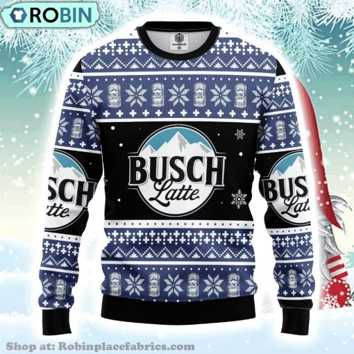 Drink Lover Merry Xmas Gifts Busch Latte Ugly Christmas Sweater