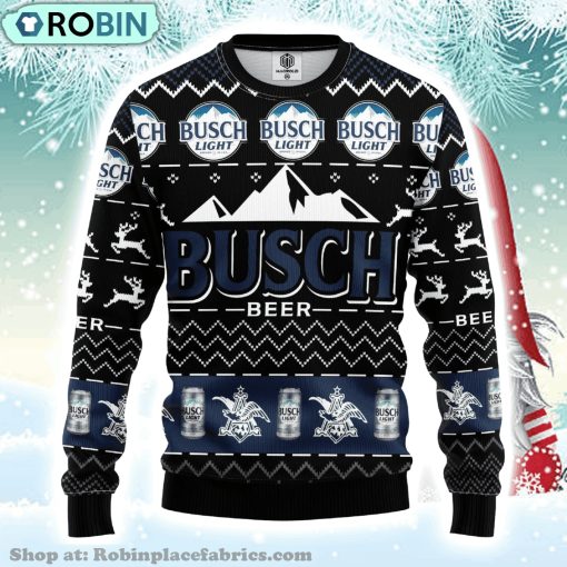 Drink Lover Merry Xmas Gifts Busch Light Beer Ugly Christmas Sweater