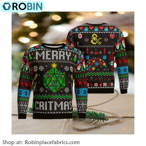 Dungeons And Dragons Merry Critmas Christmas Gift Christmas Ugly Sweater 3D Printed