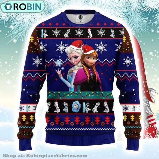 Elsa And Anna Princess Frozen Disney Tree Ugly Christmas Sweater
