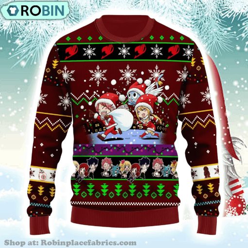 Fairy Tail Anime Chibi Christmas 16 Fairy Tail Anime Gift Fan Christmas Ugly Sweater