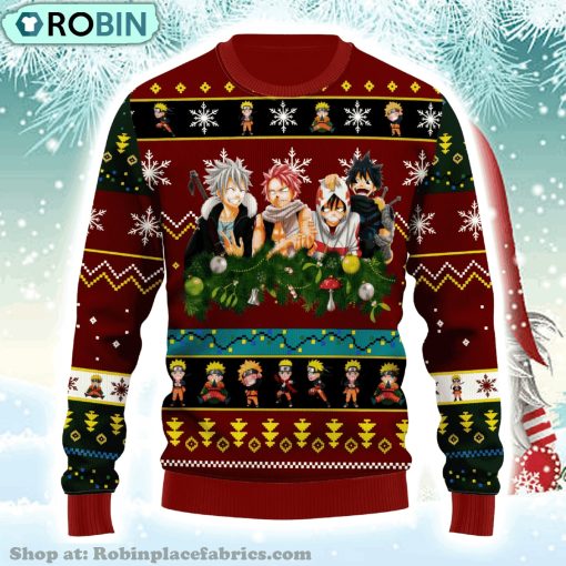 Fairy Tail Anime Christmas 2 Fairy Tail Anime Gift Fan Christmas Ugly Sweater