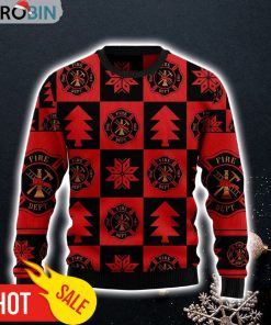Firefiger Christmas Pattern Ugly Christmas Sweater