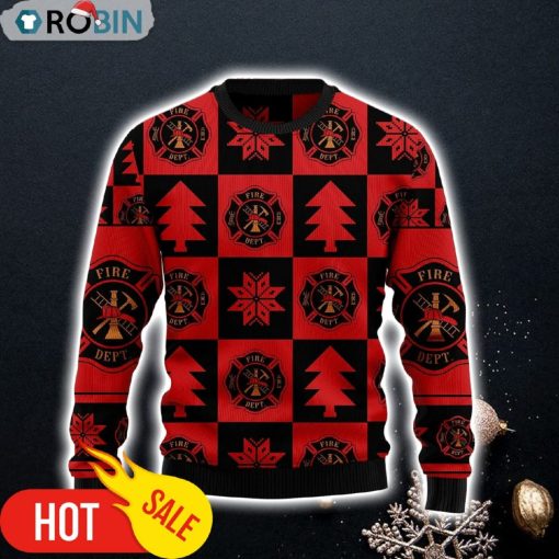 Firefiger Christmas Pattern Ugly Christmas Sweater
