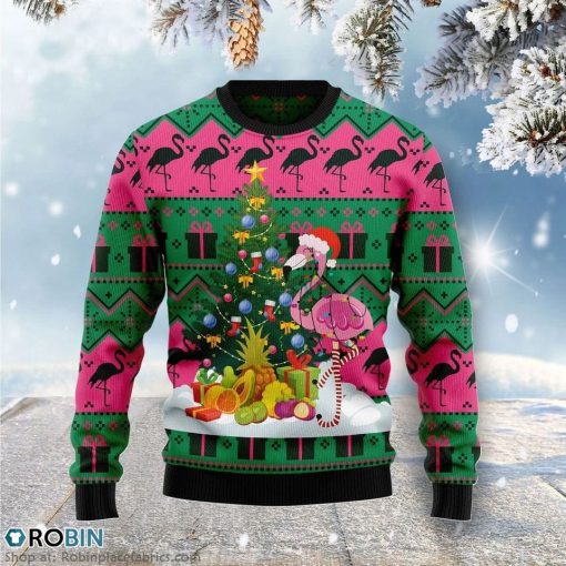 Flamingo Christmas 3D Ugly Christmas Sweatshirt