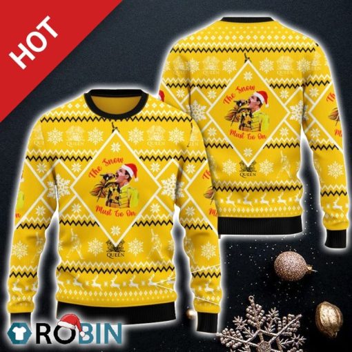 Freddie Mercury Ugly Sweater Yellow Christmas For Men And Women Gift
