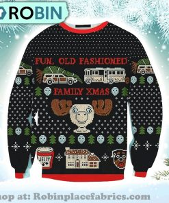 Fun Old Fashioned Family Xmas Sweater Ugly Christmas Sweater