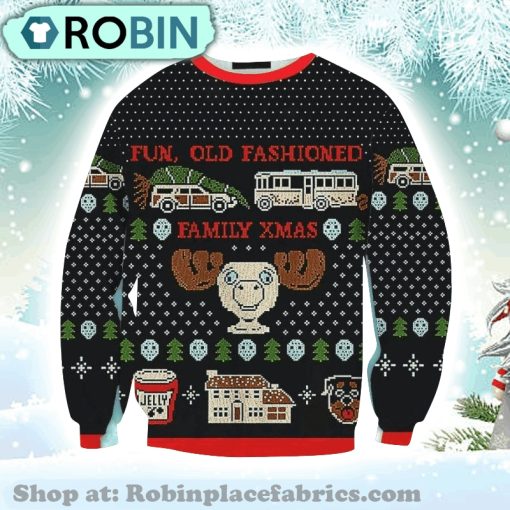 Fun Old Fashioned Family Xmas Sweater Ugly Christmas Sweater