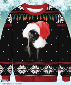 Funny Black Dog Santa Merry Christmas Ugly Sweater 3D Printed