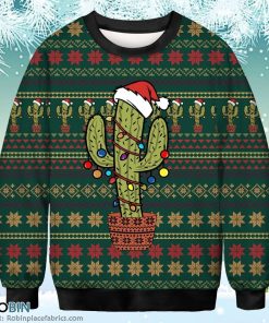 Funny Cactus Light Merry Christmas Sweatshirt