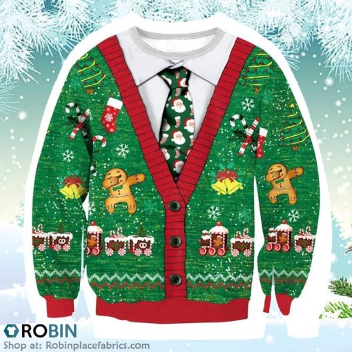 Funny Cookie Man Merry Christmas Ugly Sweater 3D Printed