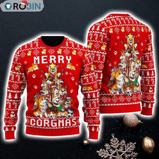 Funny Corgi Merry Corgmas For Men And Women Ugly Sweater Gift