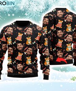 Funny Costume Face On Xmas Corgi Christmas Ugly Sweater 3D Printeds Funny Costume Face On Xmas Corgi Christmas Ugly Sweater 3D Printeds