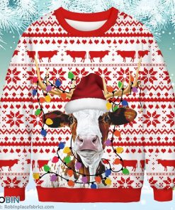 Funny Cow Light Merry Christmas Sweatshirt Christmas Ugly Sweater 3D Printed Funny Cow Light Merry Christmas Sweatshirt Christmas Ugly Sweater 3D Printed