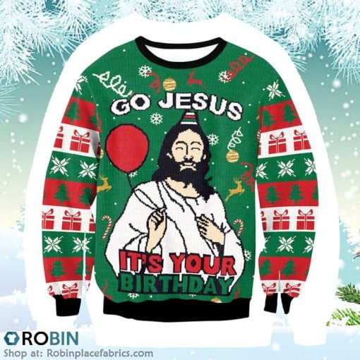 Funny Jesus Merry Christmas Ugly Sweater 3D Printed