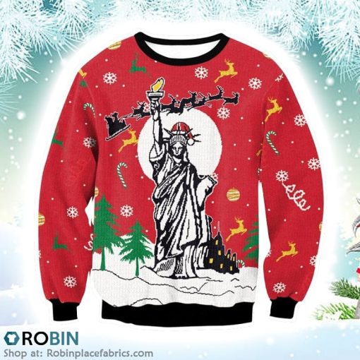 Funny Liberties Merry Christmas Ugly Sweater 3D Printed