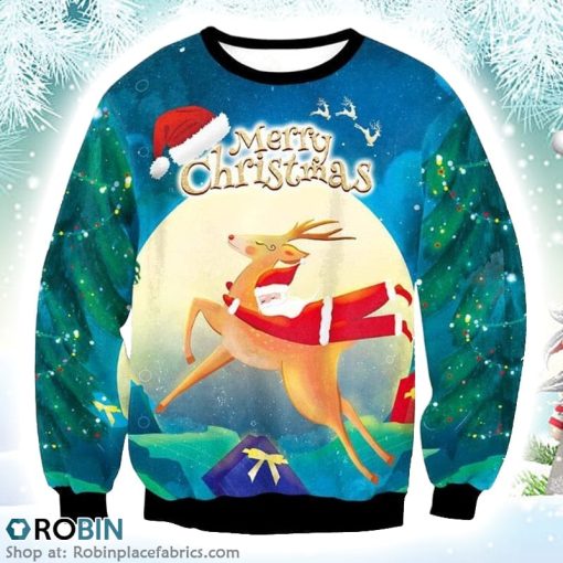 Funny Merry Christmas Holiday Xmas Humor Unleashed Christmas Ugly Sweater 3D Printed