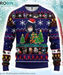 Giyu Tomioka Christmas Demon Slayer Anime Ugly Christmas Sweater Giyu Tomioka Christmas Demon Slayer Anime Ugly Christmas Sweater