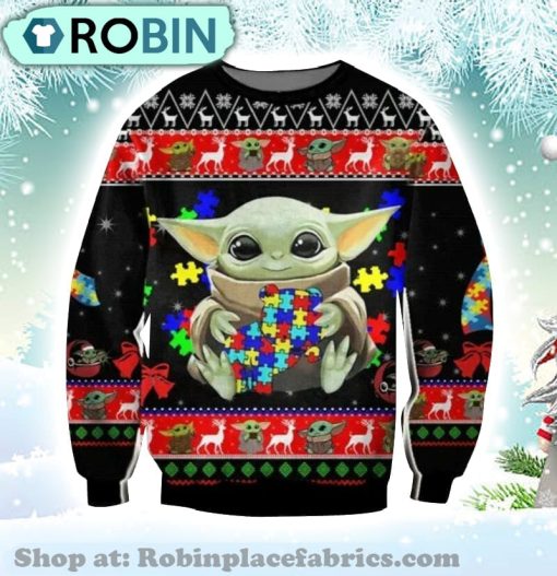 Gmotis Autism Baby Yoda Christmas Christmas Ugly Sweater
