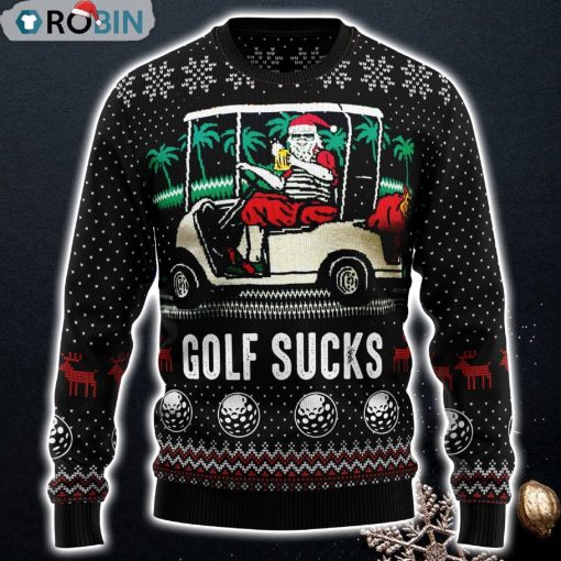 Golf Sucks Ugly Christmas Sweater