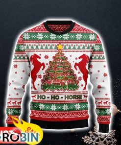 Ho Ho Horse Christmas Tree Ugly Christmas Sweater