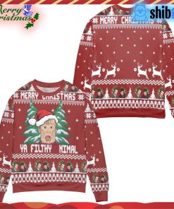 Home-Alone-Merry-Christmas-Ya-Filthy-Nimal-Ugly-Christmas-Sweatshirt-Sweater-All-Over-Print-3d-Sweater-Red-1