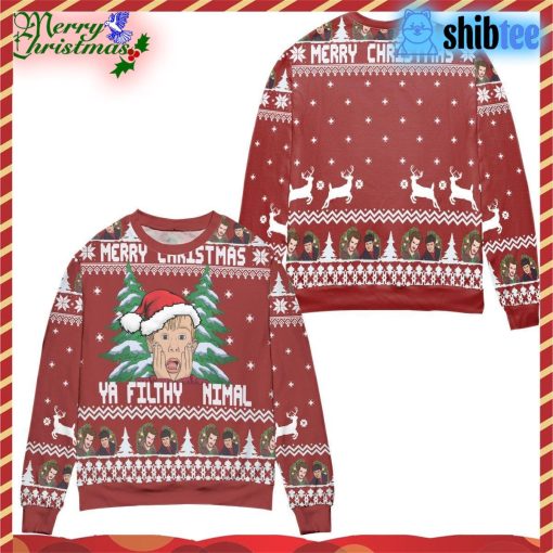 Home Alone Merry Christmas Ya Filthy Nimal Ugly Christmas Sweatshirt, Sweater – All Over Print 3d Sweater – Red