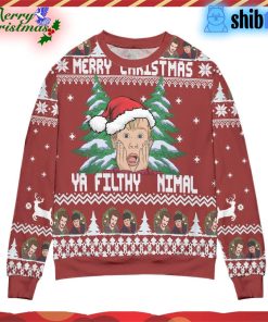 Home Alone Merry Christmas Ya Filthy Nimal Ugly Christmas Sweatshirt, Sweater – All Over Print 3d Sweater – Red