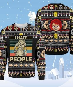 Horror Chunky Ugly I Hate People Christmas Sweater