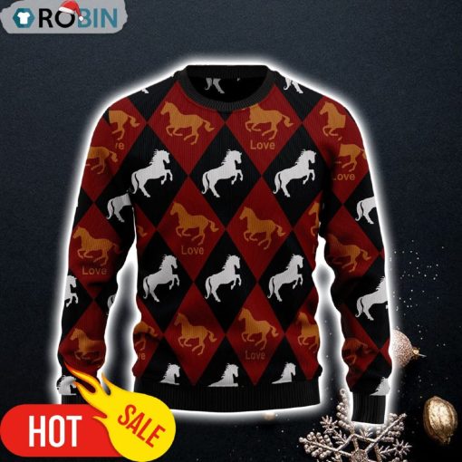Horse Love Ugly Christmas Sweater