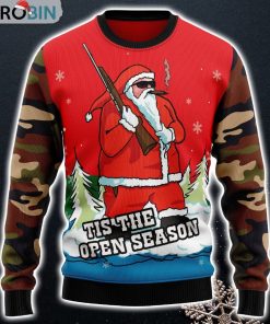 Hunting Santa Christmas Funny Sweaters Ugly Christmas Sweater