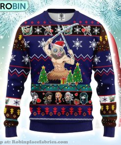 Inosuke Hashibira Demon Slayer Anime Ugly Christmas Sweater