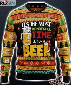 It’s The Most Wonderful Time For A Beer Funny Sweaters Ugly Christmas Sweater