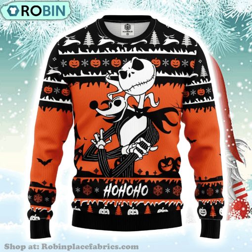 Jack And Zero Nightmare Before Christmas Ugly Christmas Sweater 3d
