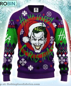 Joker Smile Dc Comics Haha Happy Christmas Ugly Christmas Sweater
