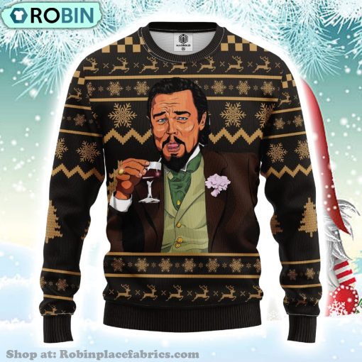 Leonardo Dicaprio Drinking Meme Ugly Christmas Sweater
