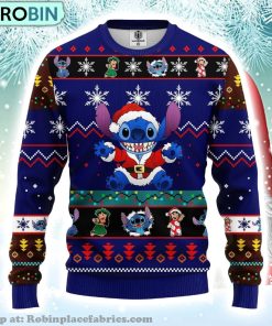 Lilo And Stitch Disney Gifts Cute Santa Stitch Ugly Christmas Sweater