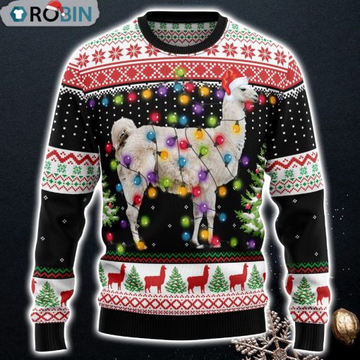 Llama Hit That Ugly Christmas Sweater