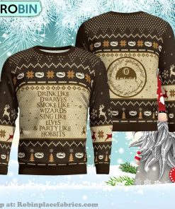 Lord Of The Rings Party Like Hobbits Ugly Christmas Sweater