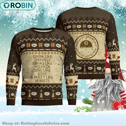Lord Of The Rings Party Like Hobbits Ugly Christmas Sweater