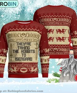 Lord Of The Rings They’re Taking The Hobbits To Isengard Lotr Ugly Christmas Sweater