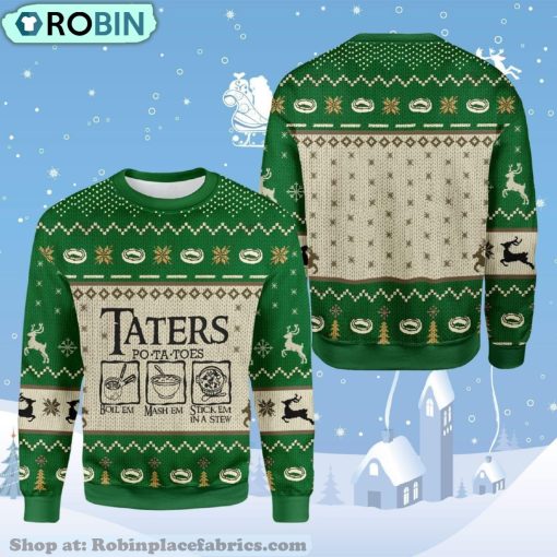 Lotr Taters Potatoes Christmas Ugly Sweater Green