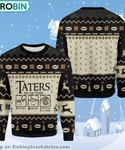 Lotr Taters Potatoes Ugly Christmas Ugly Sweater Black