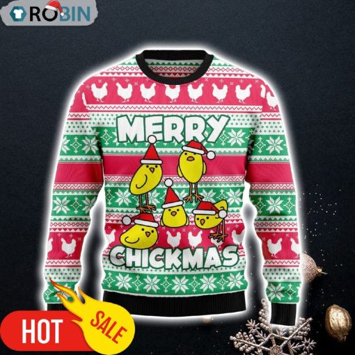 Merry Chickmas Ugly Christmas Sweater