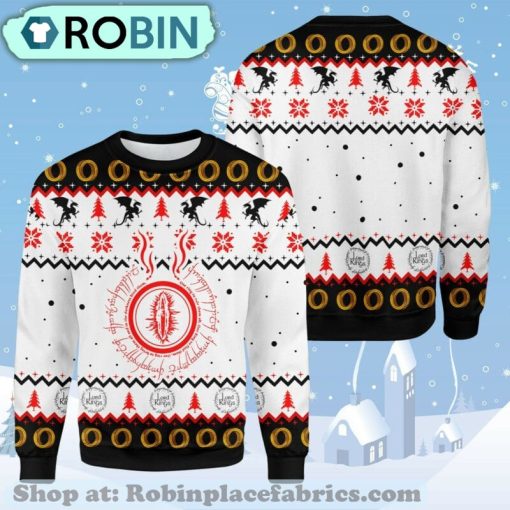 Merry Christmas Gift One Ring Lord Of The Rings Purple Sweater