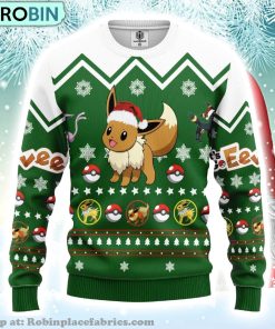 Merry Xmas Eevee Pokemon Ugly Christmas Sweater