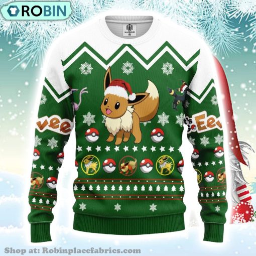 Merry Xmas Eevee Pokemon Ugly Christmas Sweater