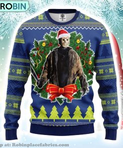 Merry Xmas Horror Movie Characters Jason Woorhees Ugly Christmas Sweater