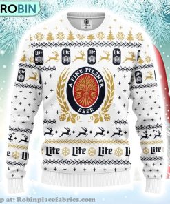 Merry Xmas Miller Lite Beer A Fine Pilsner Ugly Christmas Sweater Merry Xmas Miller Lite Beer A Fine Pilsner Ugly Christmas Sweater